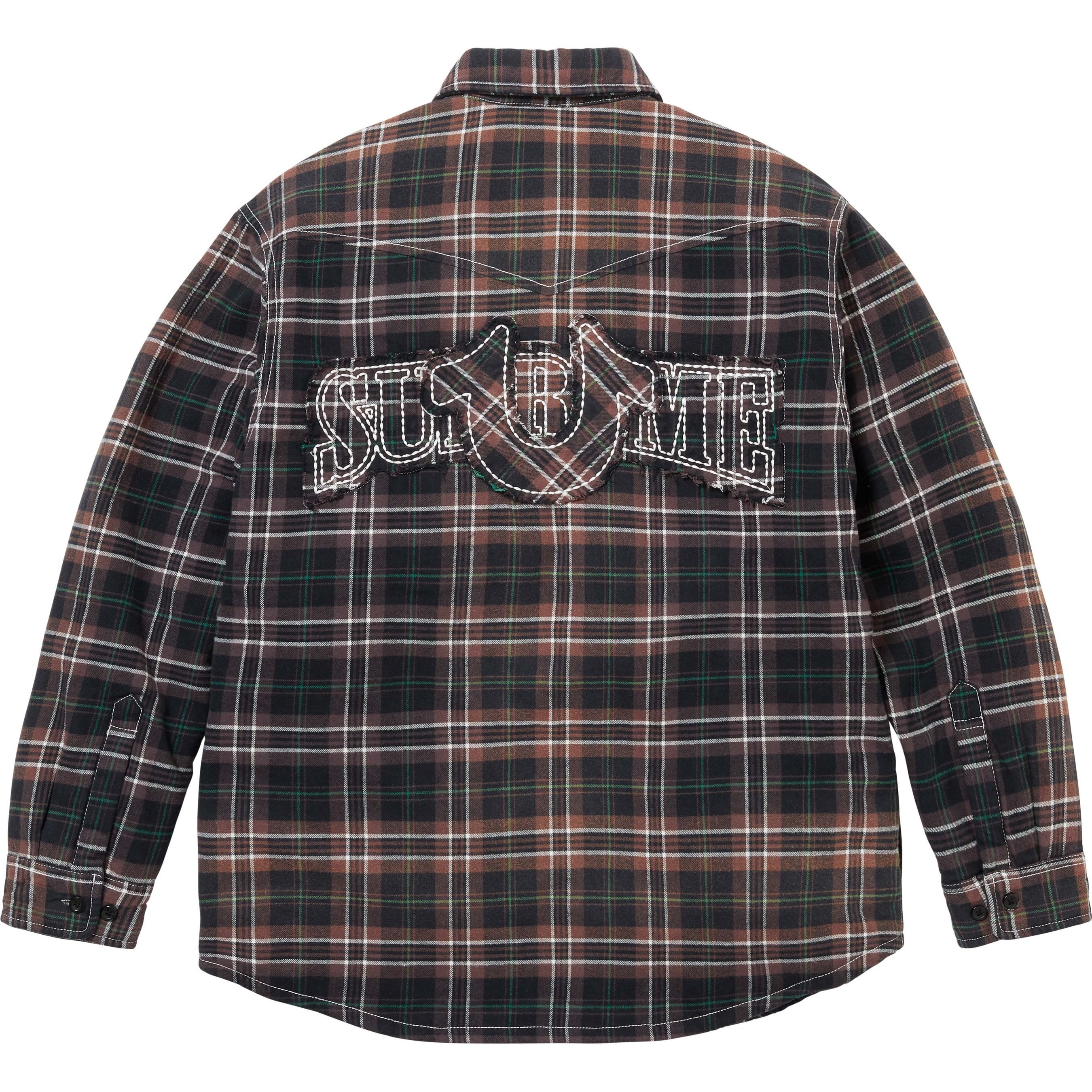 Supreme Supreme True Religion Quilted Lined Plaid Flannel Shirt (FW25) - Black - $178