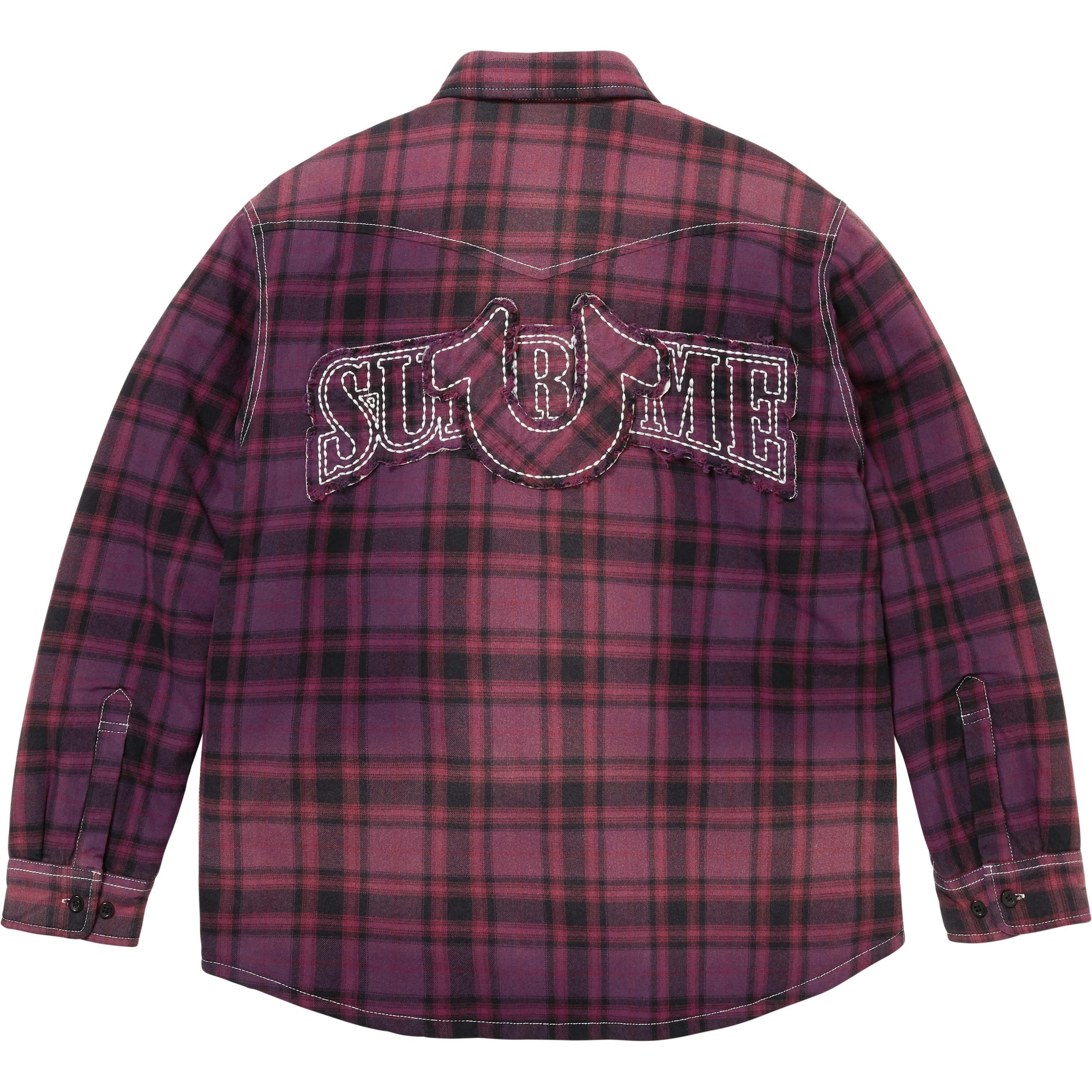 Supreme Supreme True Religion Quilted Lined Plaid Flannel Shirt (FW25) - Purple - $178