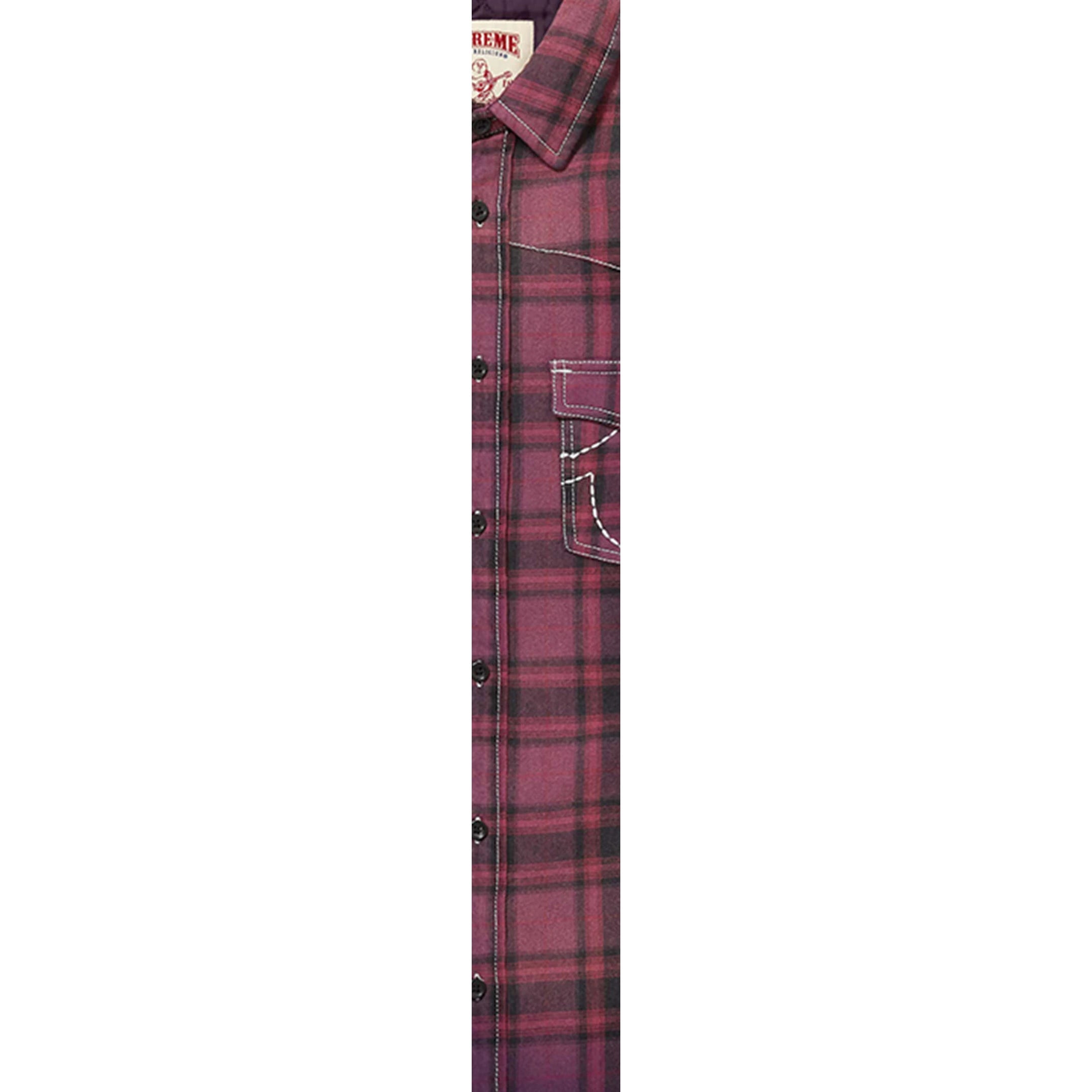 Supreme Supreme True Religion Quilted Lined Plaid Flannel Shirt (FW25) - Purple - $178