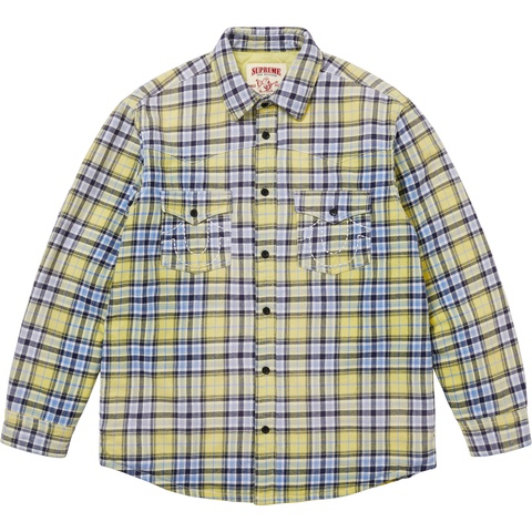 Supreme Supreme®/True Religion® Quilted Lined Plaid Flannel Shirt - Yellow