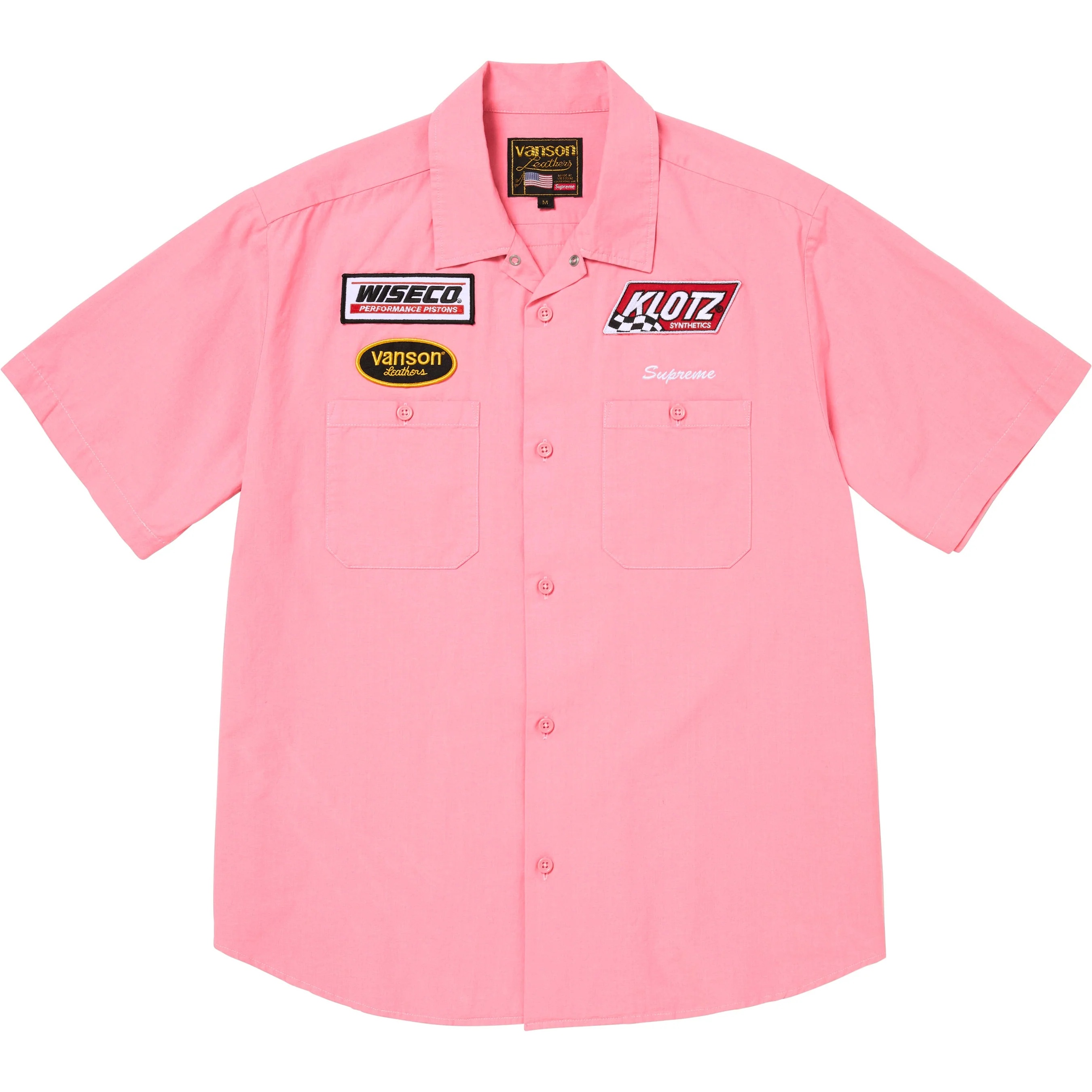 Supreme Supreme Vanson Leathers S S Work Shirt (FW25) - Pink - $178