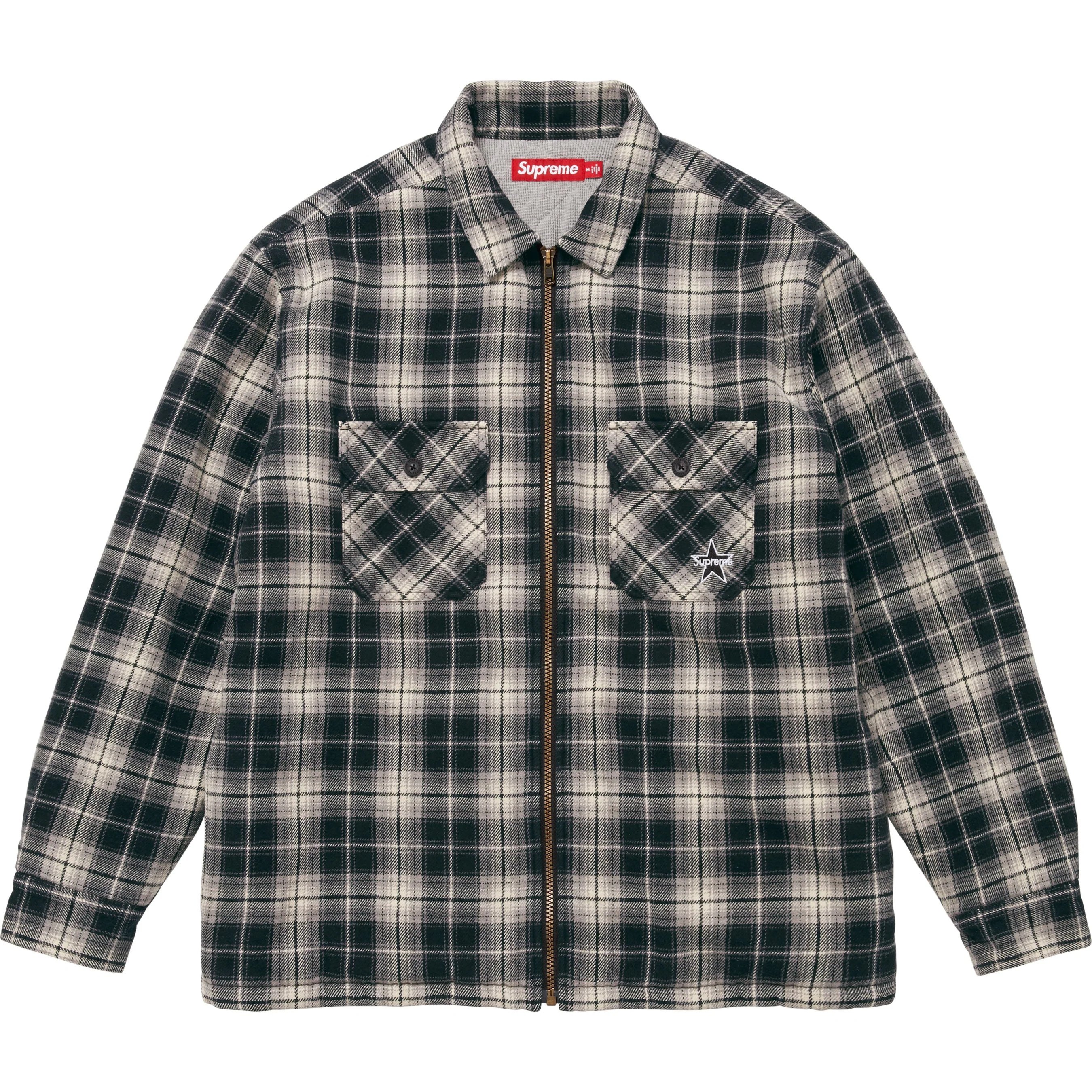 supreme Flannel Zip Up shirt コットンネルシャツ　M Supreme - Plaid Flannel Zip Up Shirt - UG.SHAFT