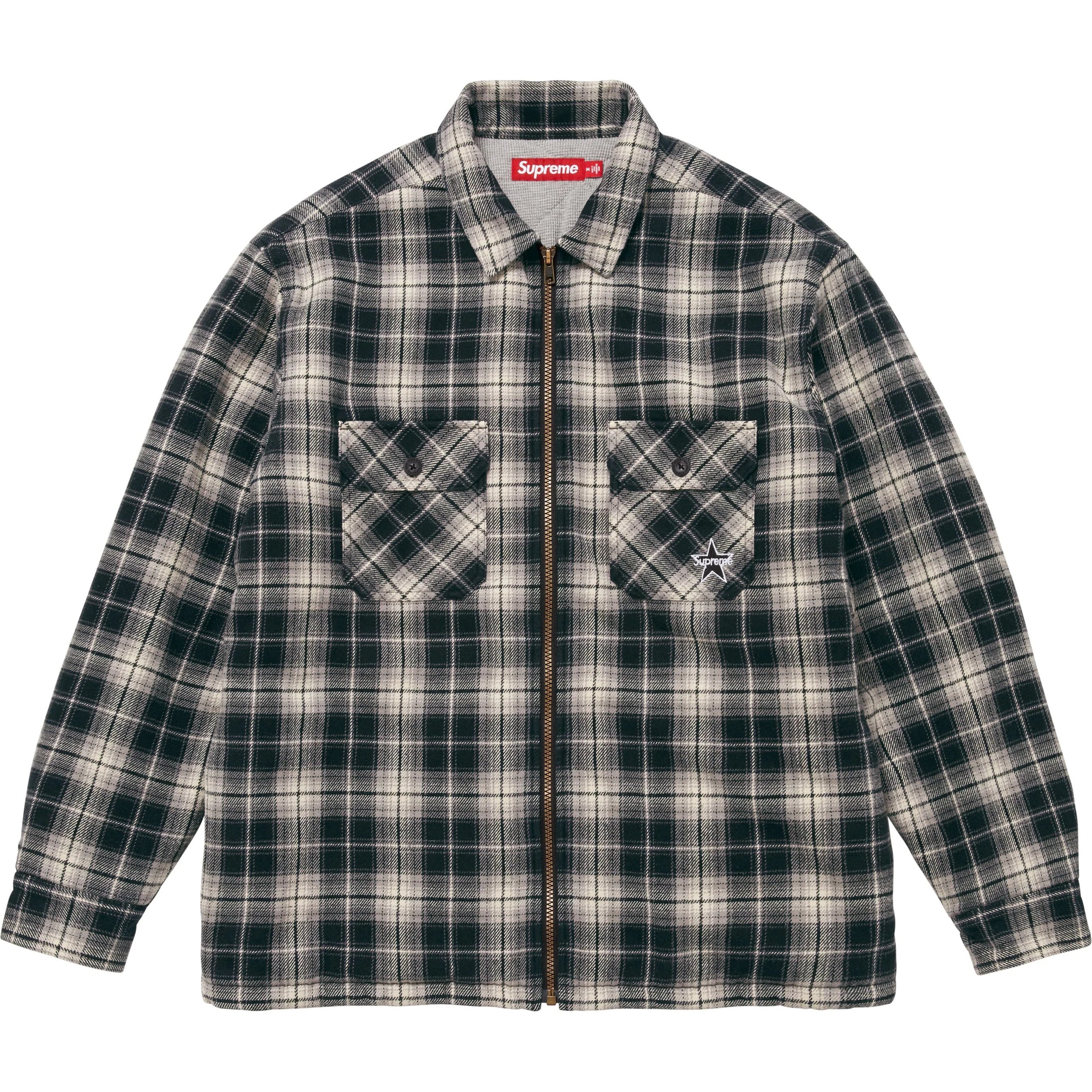 ジャケット・アウター Thermal Lined Zip Up Flannel Shirt BLACK Supreme Thermal Lined Zip Up Flannel Shirt (FW25) - $168