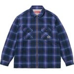 Supreme Thermal Lined Zip Up Flannel Shirt (FW25) - Blue