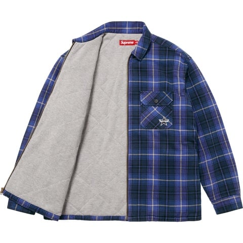 Thermal Lined Zip Up Flannel Shirt - Supreme