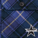 Supreme Thermal Lined Zip Up Flannel Shirt (FW25) - Blue