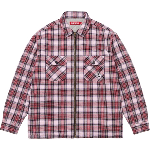 Thermal Lined Zip Up Flannel Shirt - Supreme