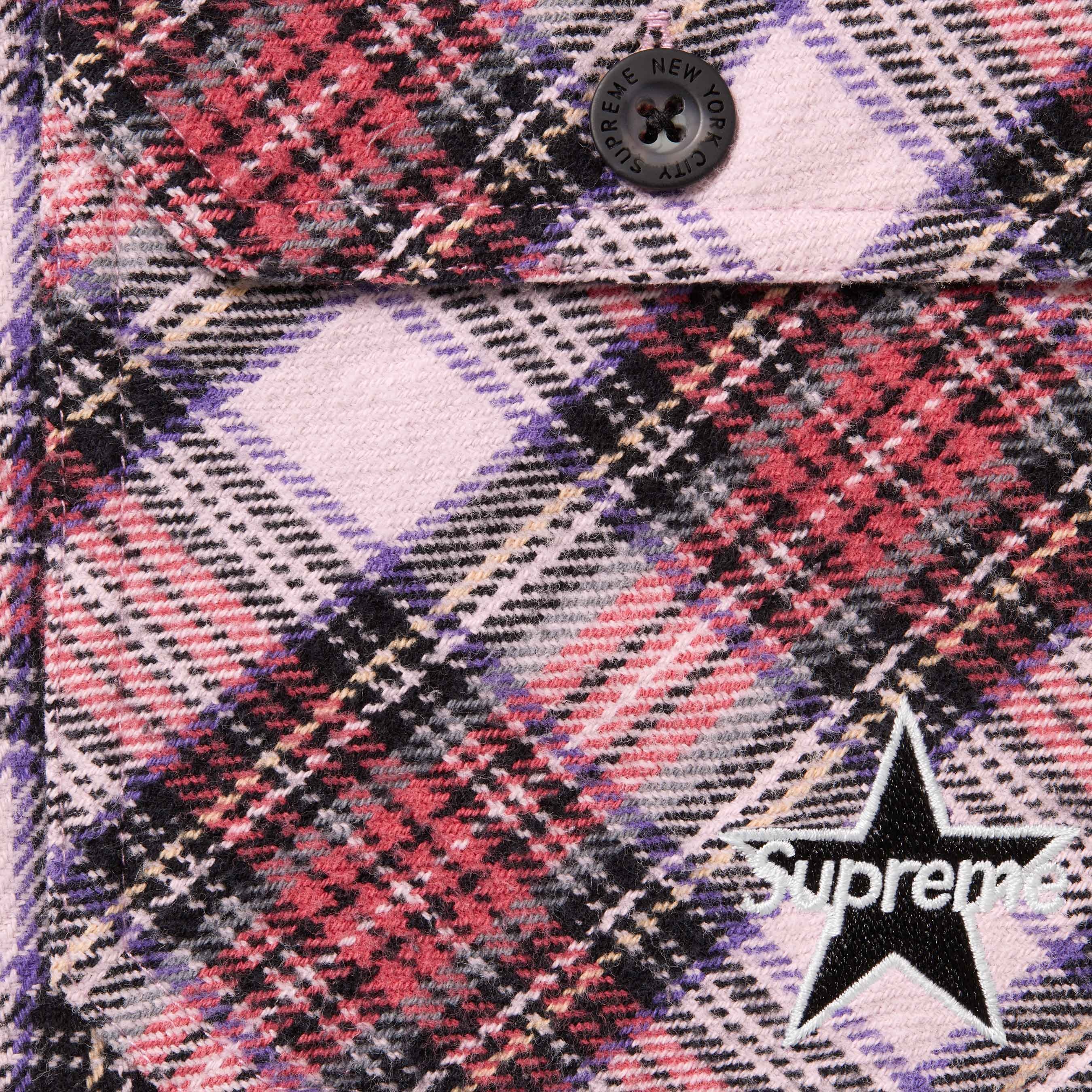 Supreme Thermal Lined Zip Up Flannel Shirt (FW25) - Pink - $168