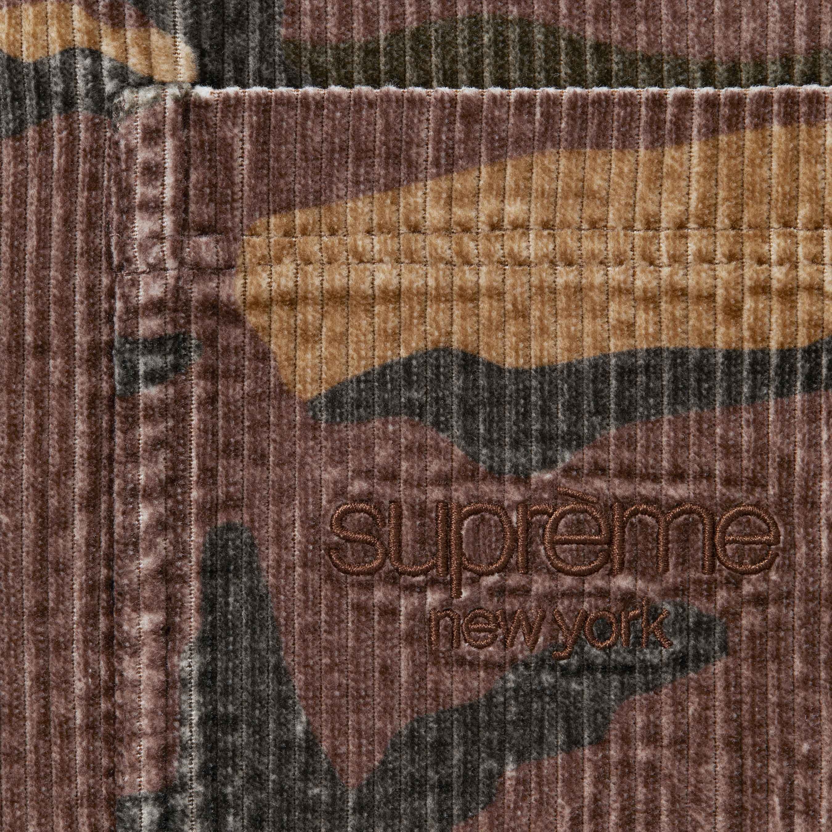 Supreme Wide Wale Corduroy Snap Shirt (FW25) - Woodland Camo - $178