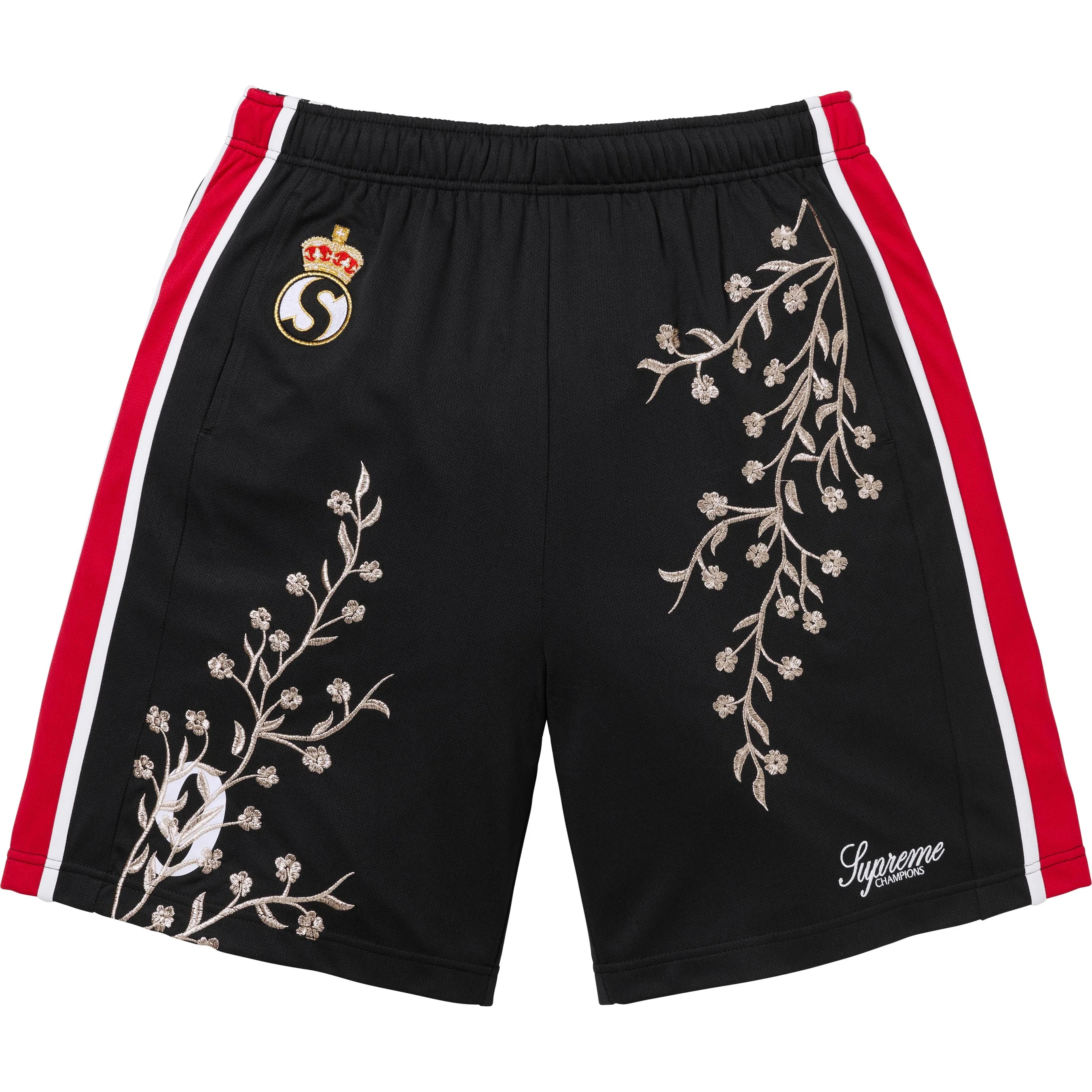 Supreme Floral Soccer Short (FW25) - Black - $128