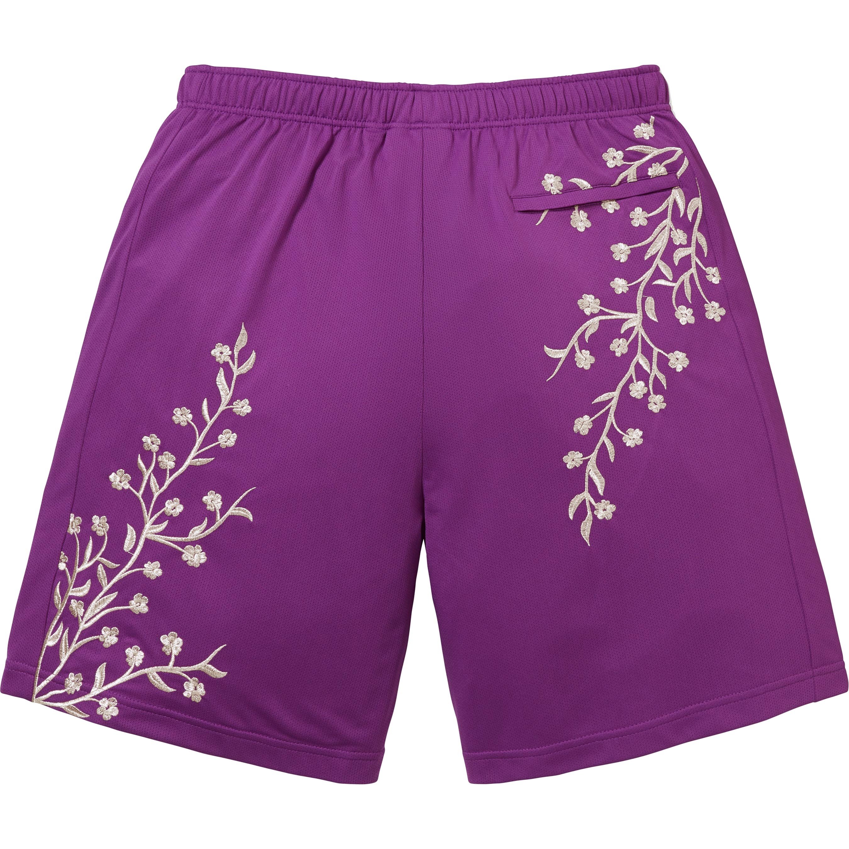 Supreme Floral Soccer Short (FW25) - Purple - $128