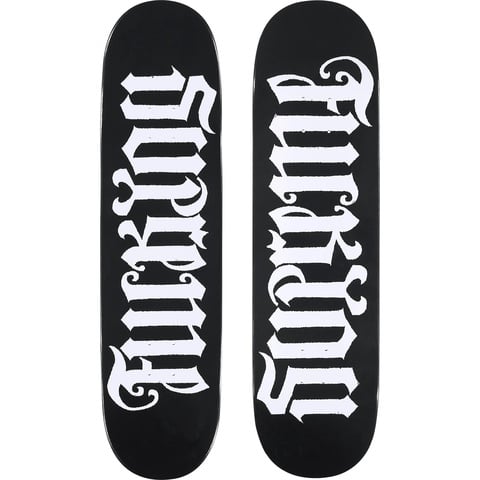 Supreme Ambigram Skateboard - Black - 8.25” x 32”