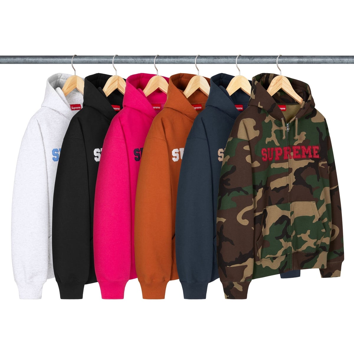 Collegiate Appliqué Zip Up Hooded Sweatshirt - SupremeCommunity