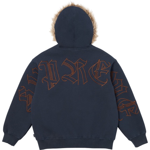 Faux Fur Zip Up Hooded Sweatshirt - Supreme