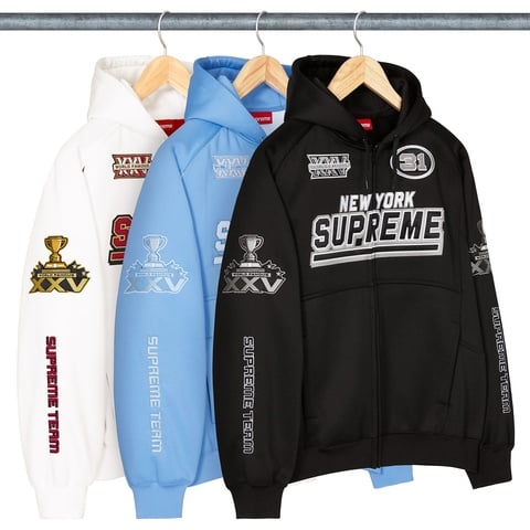 Football Zip Up Hooded Sweatshirt - Supreme