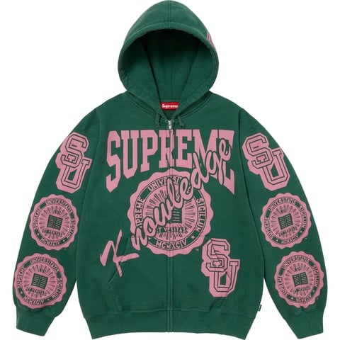 Supreme Knowledge Reigns Zip Up Hooded Sweatshirt - Dark Green