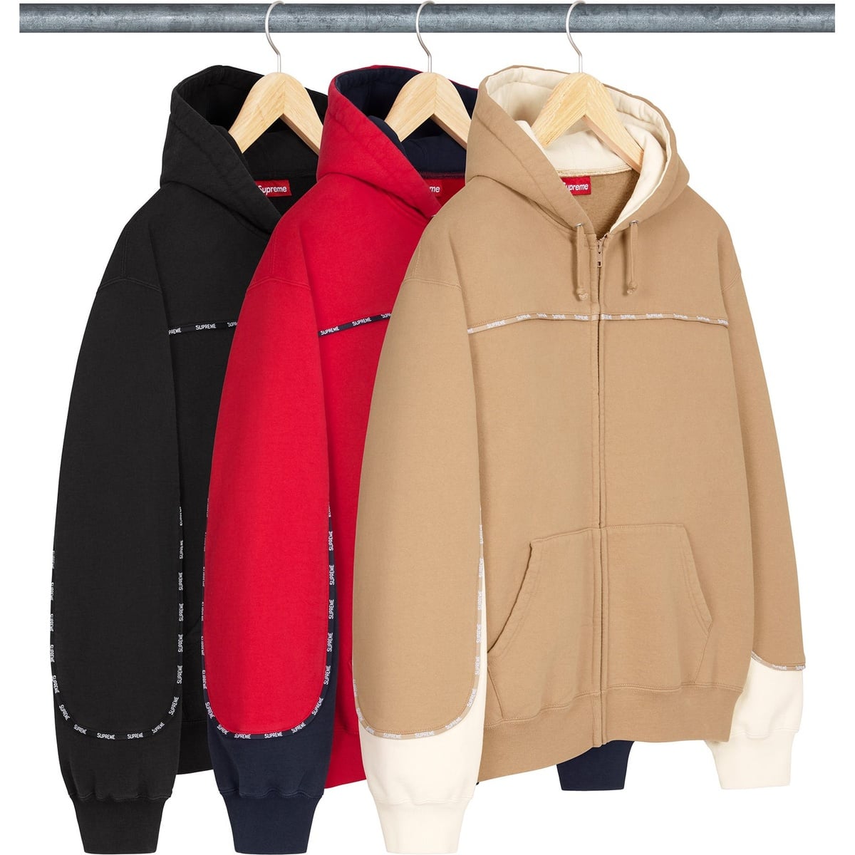 トップス Supreme Piping Zip Up Hooded Fall/Winter 2025 Preview – Supreme