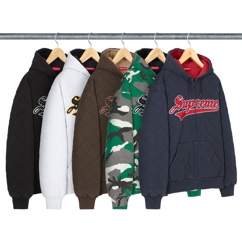 Quilted Zip Up Hooded Sweatshirt - Supreme