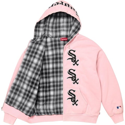 Supreme Supreme®/Chicago White Sox™ Zip Up Hooded Sweatshirt - Light Pink