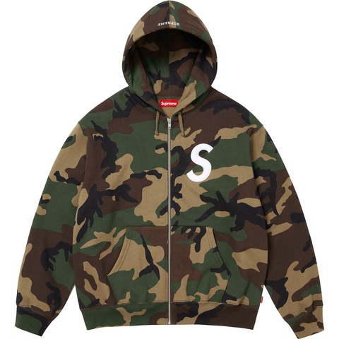 トップス S Logo Zip Up Hooded Sweatshirt Black Supreme Logo Zip Up Hooded Sweatshirt - Black | Editorialist