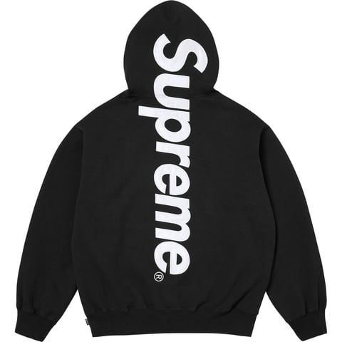 Supreme Satin Appliqué Hooded Sweatshirt - Black