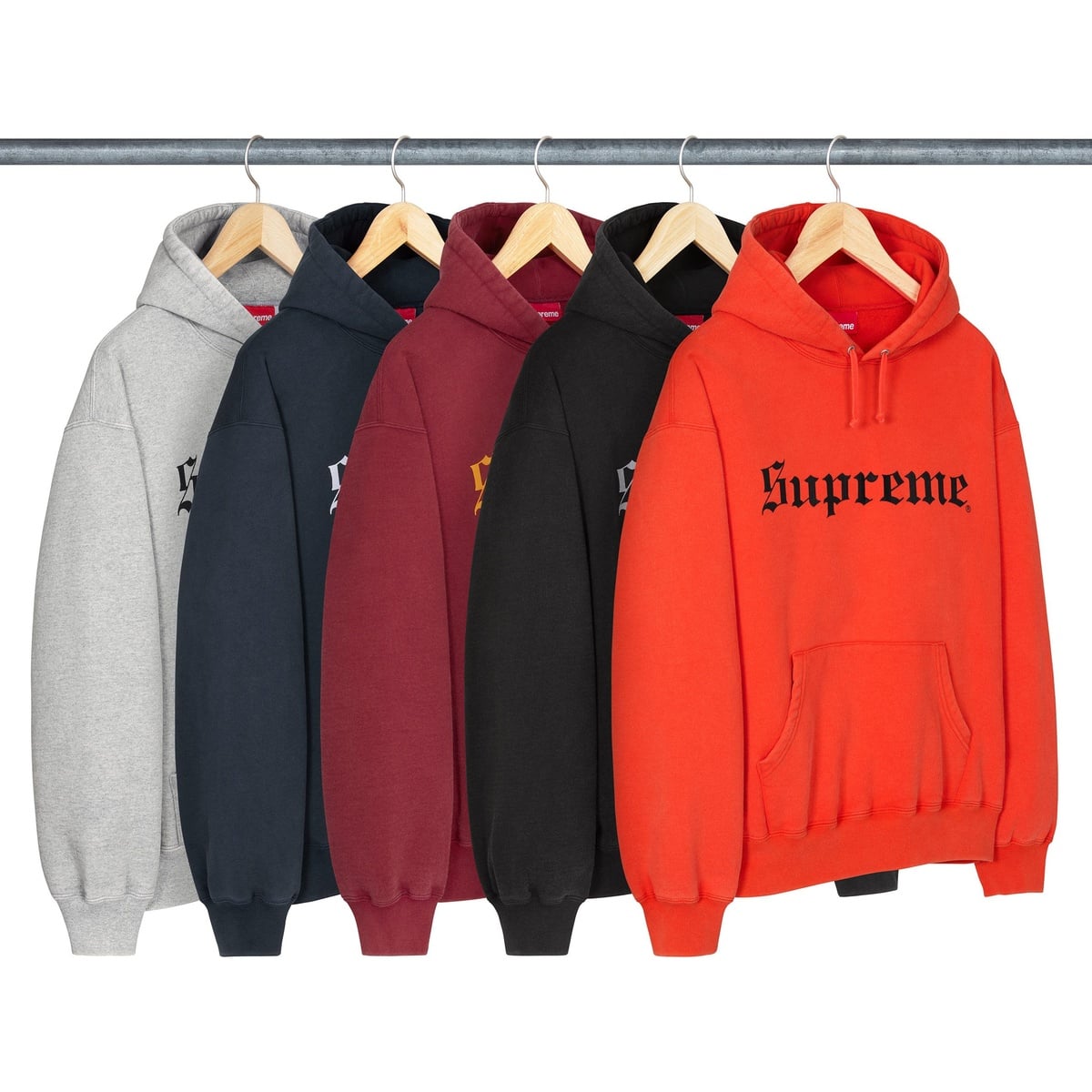Washed Old English Hooded Sweatshirt - Supreme