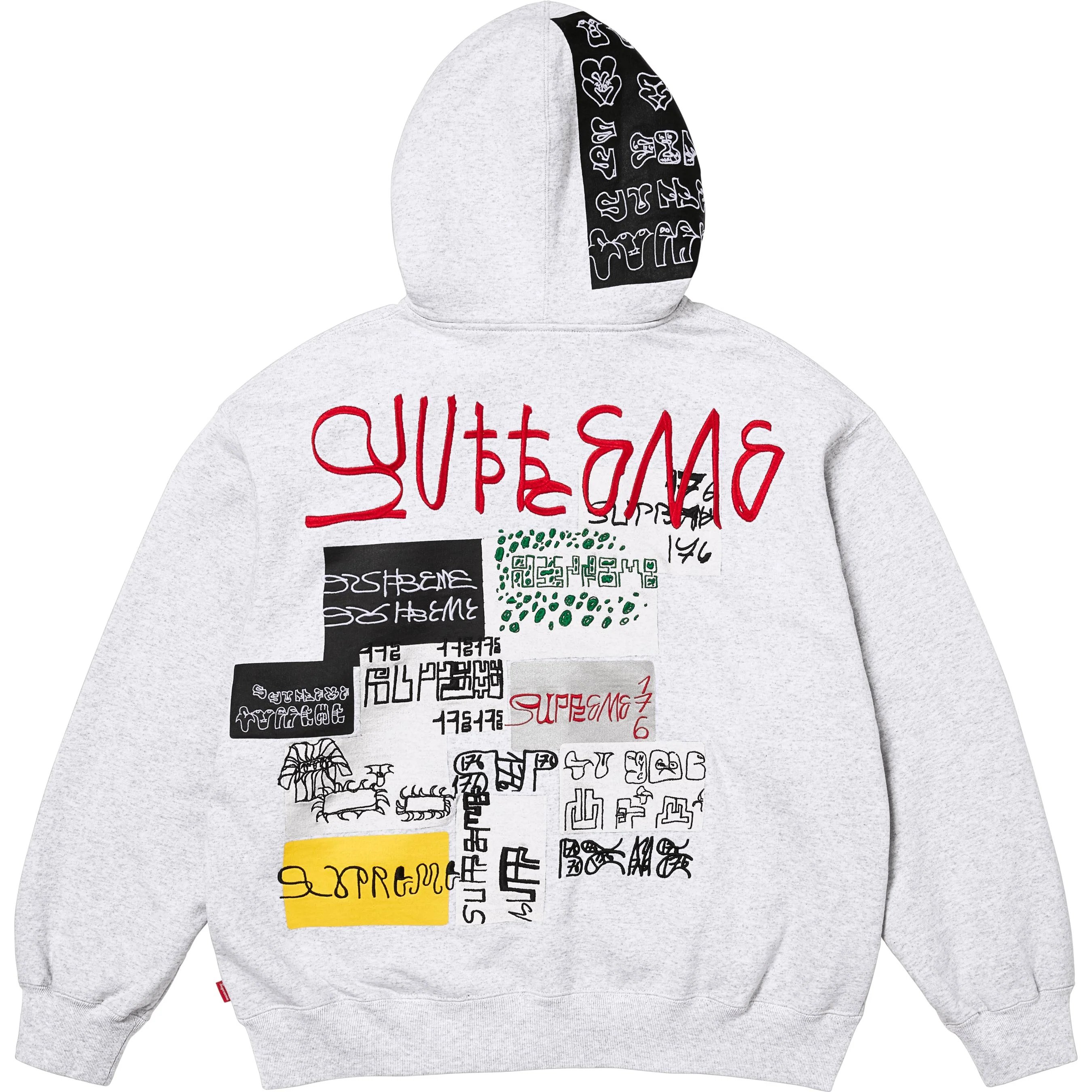 Supreme 176 Zip Up Hooded Sweatshirt (FW25) - Ash Grey - $188