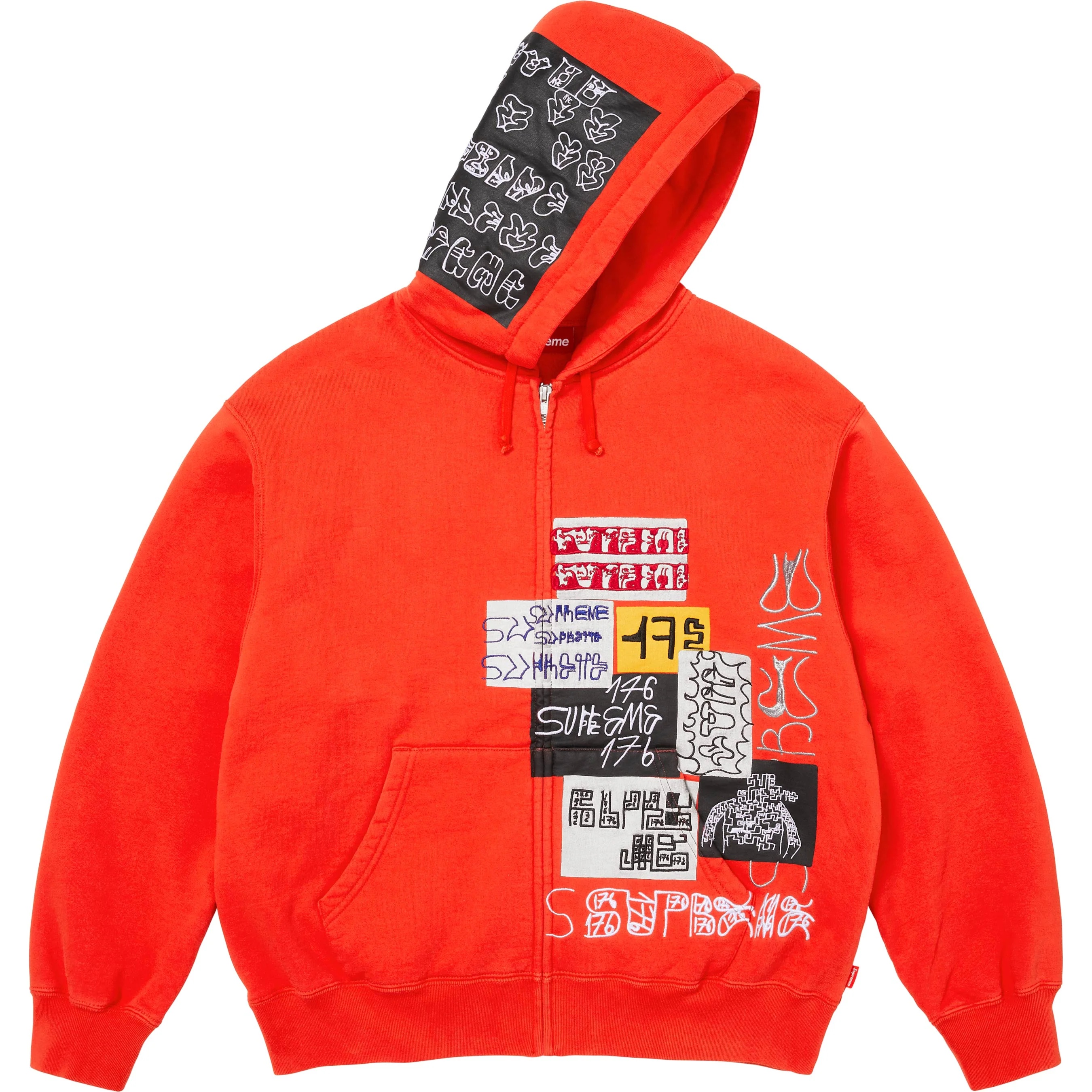 Supreme 176 Zip Up Hooded Sweatshirt (FW25) - Bright Orange - $188