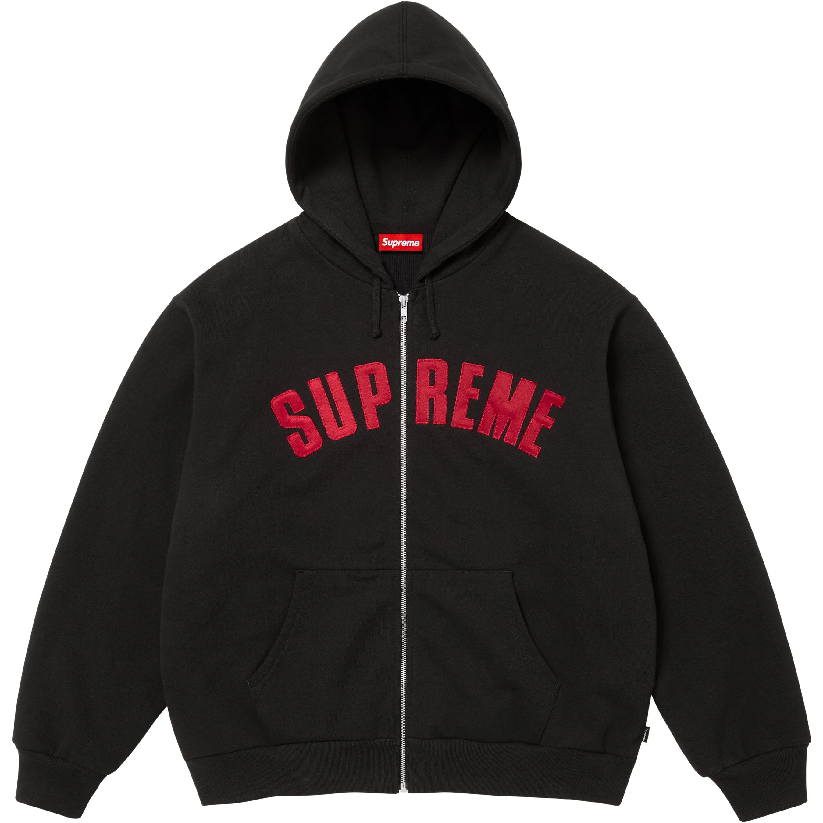 Supreme Arc Thermal Lined Zip Up Hooded Sweatshirt (FW25) - Black - $198