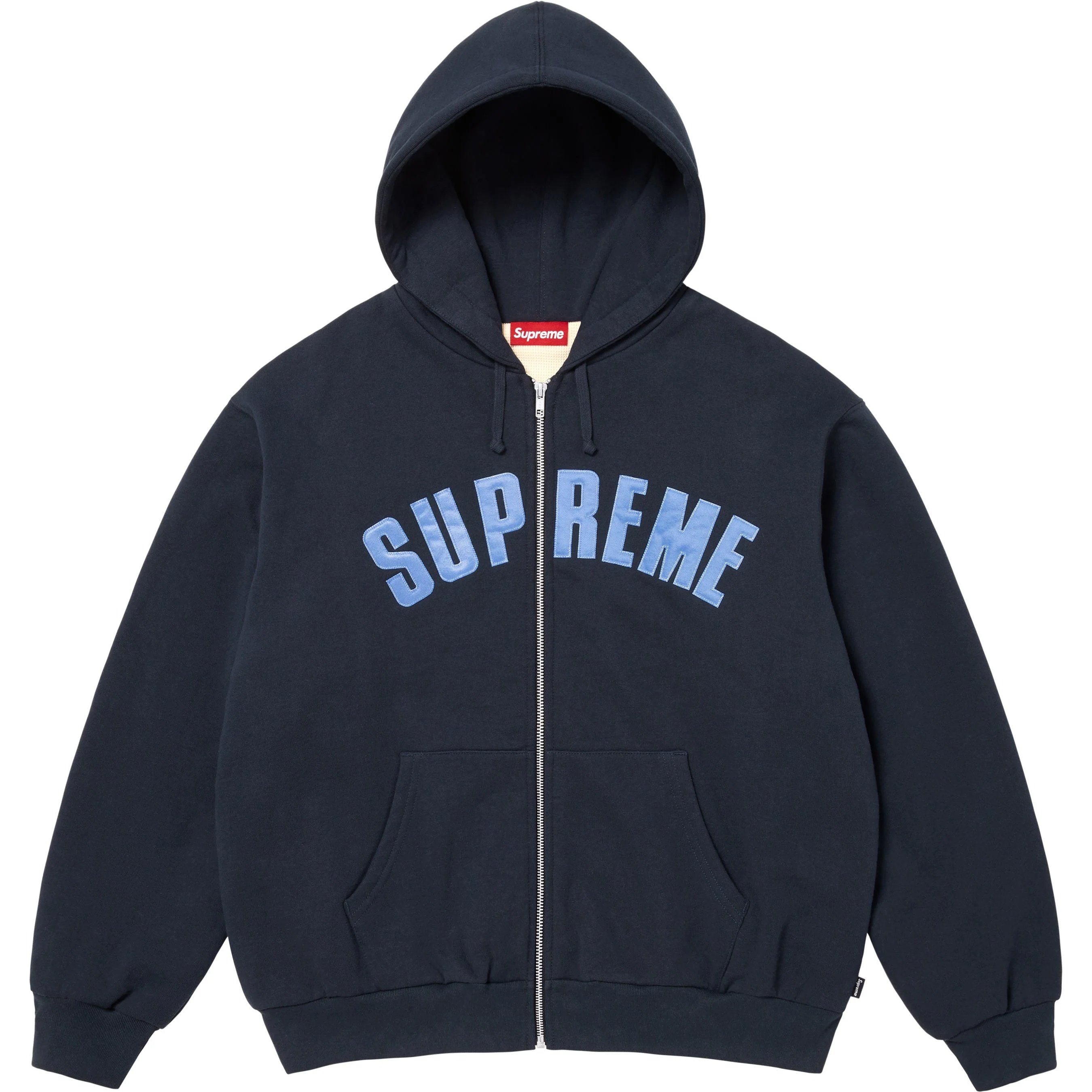 Supreme Arc Thermal Lined Zip Up Hooded Sweatshirt (FW25) - Navy - $198
