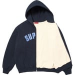 Supreme Arc Thermal Lined Zip Up Hooded Sweatshirt (FW25) - Navy