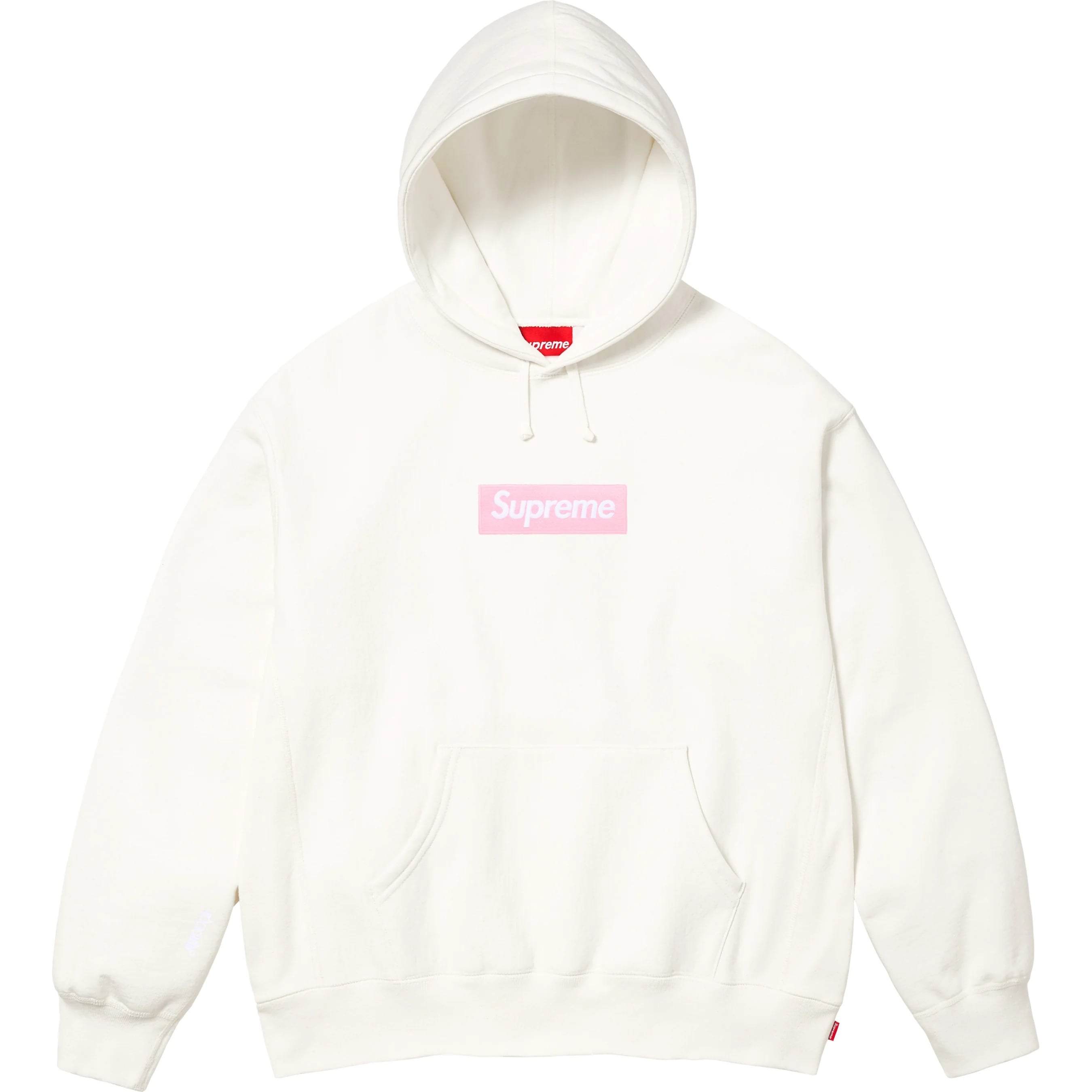 Supreme Box Logo Hoodie FW25 White Pink colourway