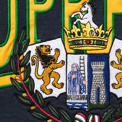 Crest Appliqué Half Zip Pullover - Supreme