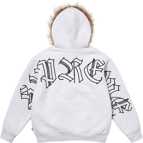 Faux Fur Zip Up Hooded Sweatshirt - Supreme