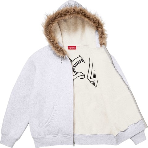 Faux Fur Zip Up Hooded Sweatshirt - Supreme