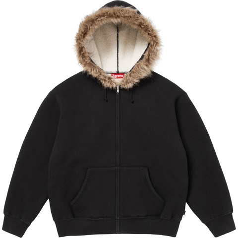 Faux Fur Zip Up Hooded Sweatshirt - Supreme