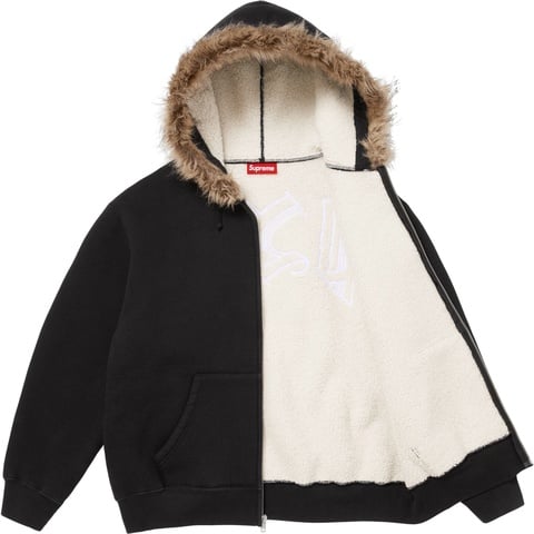 Faux Fur Zip Up Hooded Sweatshirt - Supreme