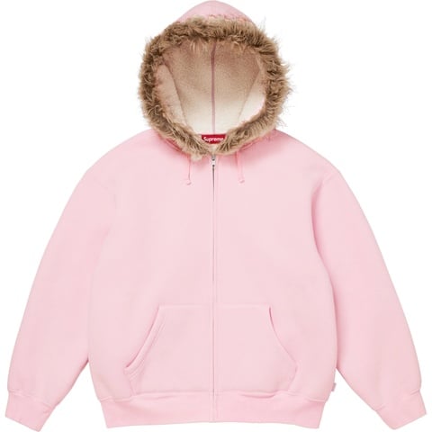 Faux Fur Zip Up Hooded Sweatshirt - Supreme