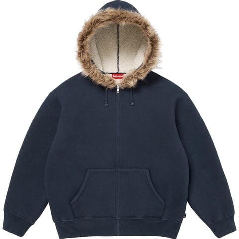 トップス Supreme faux fur lined zip up hooded Supreme-Faux-Fur-Lined-Zip-Up-