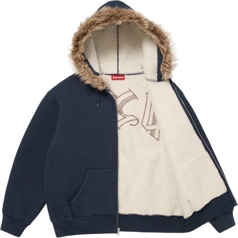 Faux Fur Zip Up Hooded Sweatshirt - Supreme