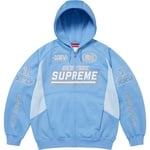 Supreme Football Zip Up Hooded Sweatshirt (FW25) - Light Blue