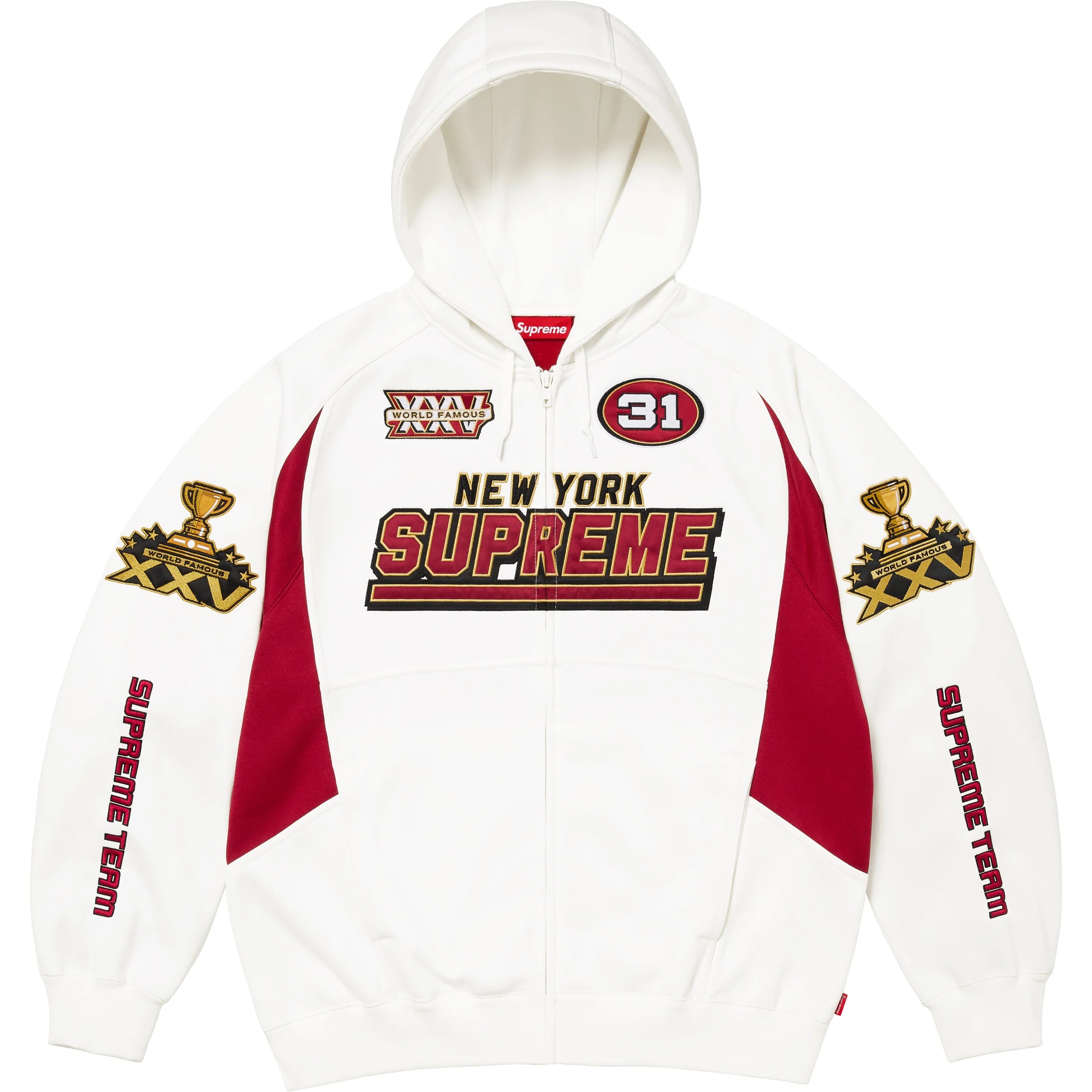 Supreme Football Zip Up Hooded Sweatshirt (FW25) - $198