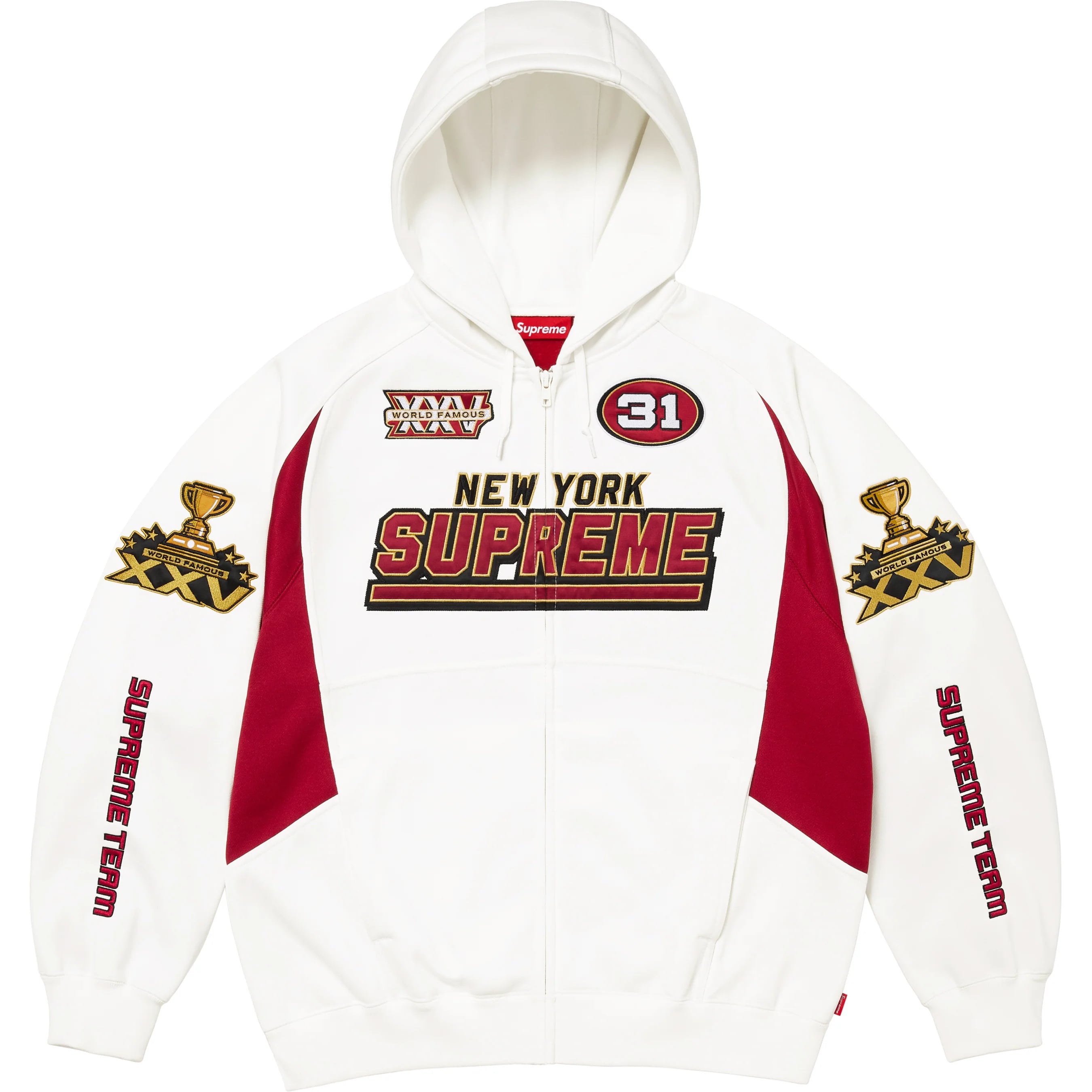 Supreme Football Zip Up Hooded Sweatshirt (FW25) - $198
