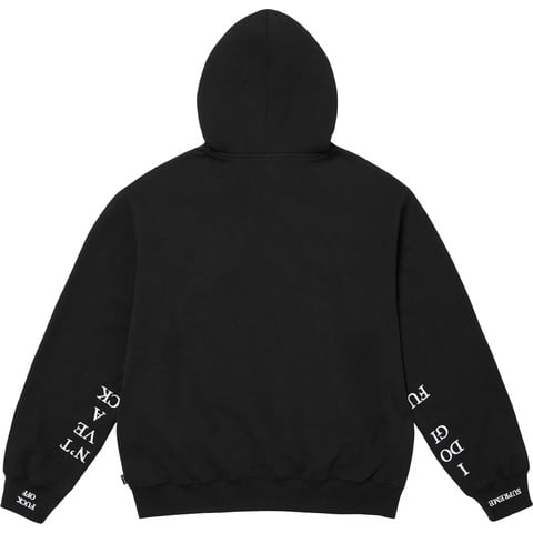 Supreme IDGAF Zip Up Hooded Sweatshirt - Black