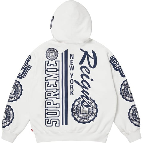 Supreme Knowledge Reigns Zip Up Hooded Sweatshirt - White