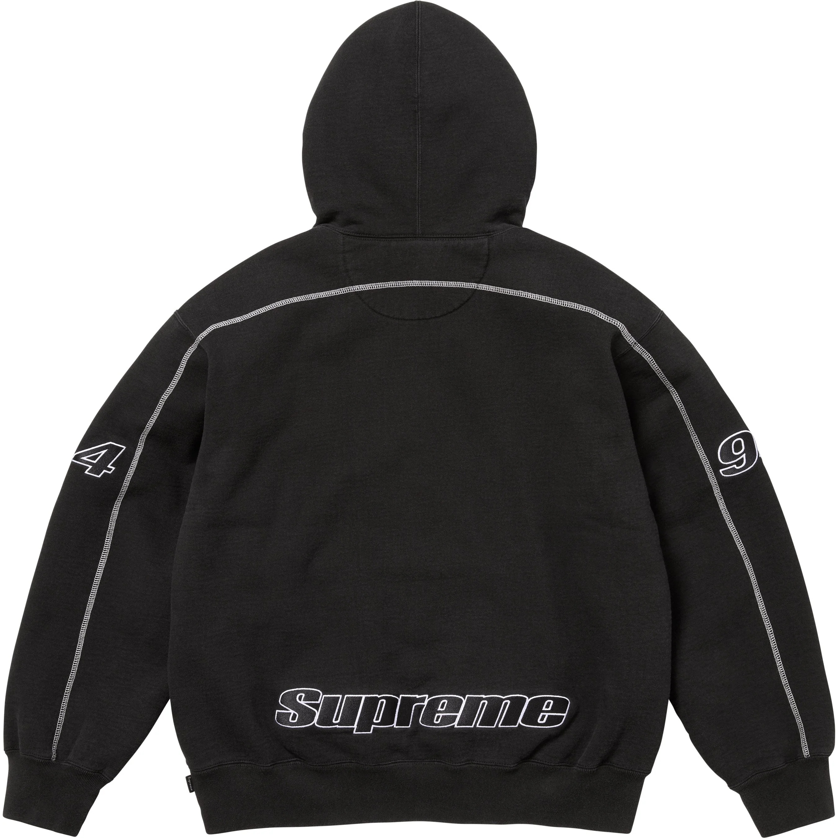 Supreme Overlock Hooded Sweatshirt (FW25) - Black - $168