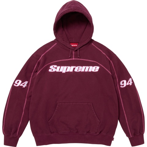 Supreme Overlock Hooded Sweatshirt - Burgundy