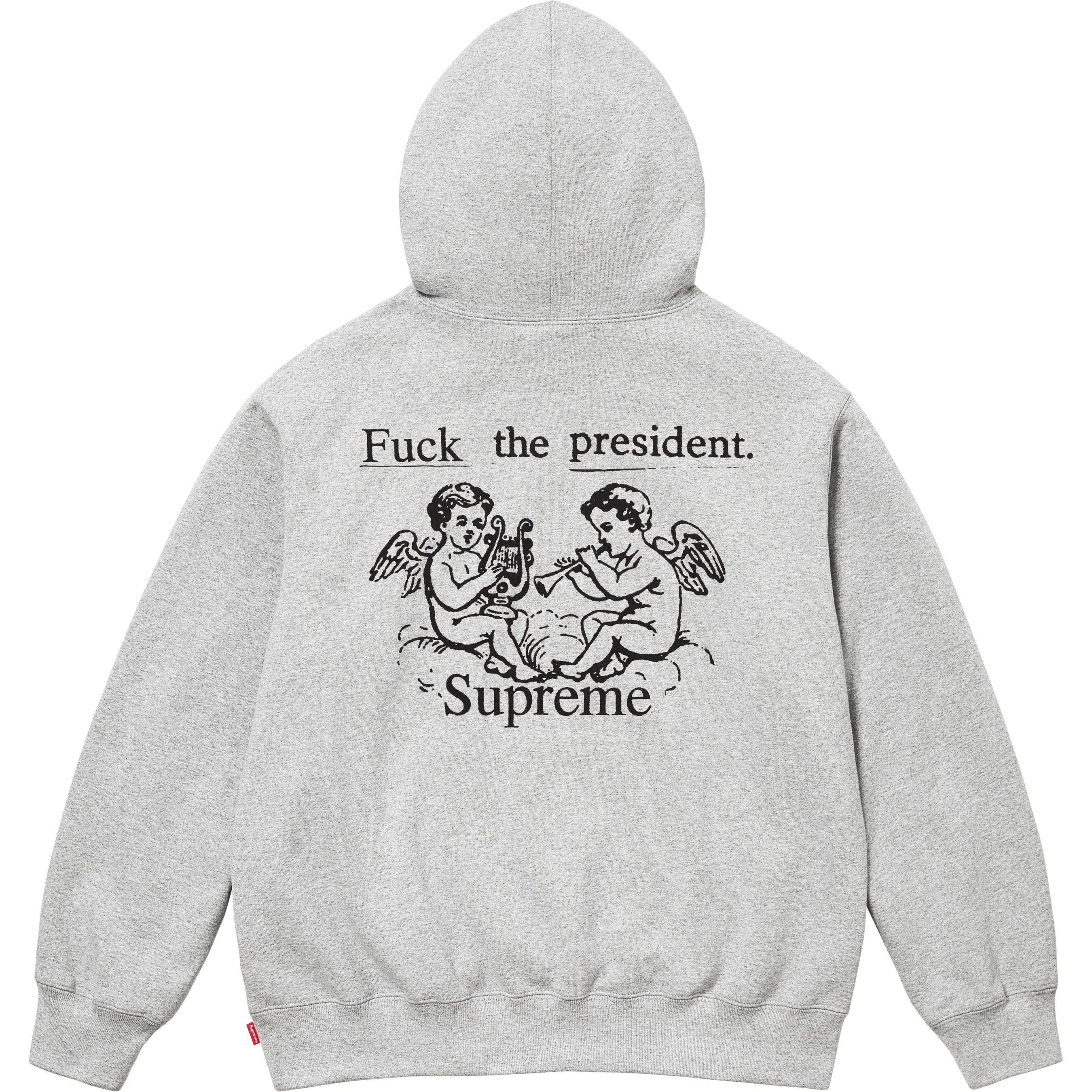 Supreme President Hooded Sweatshirt (FW25) - Heather Grey - $158