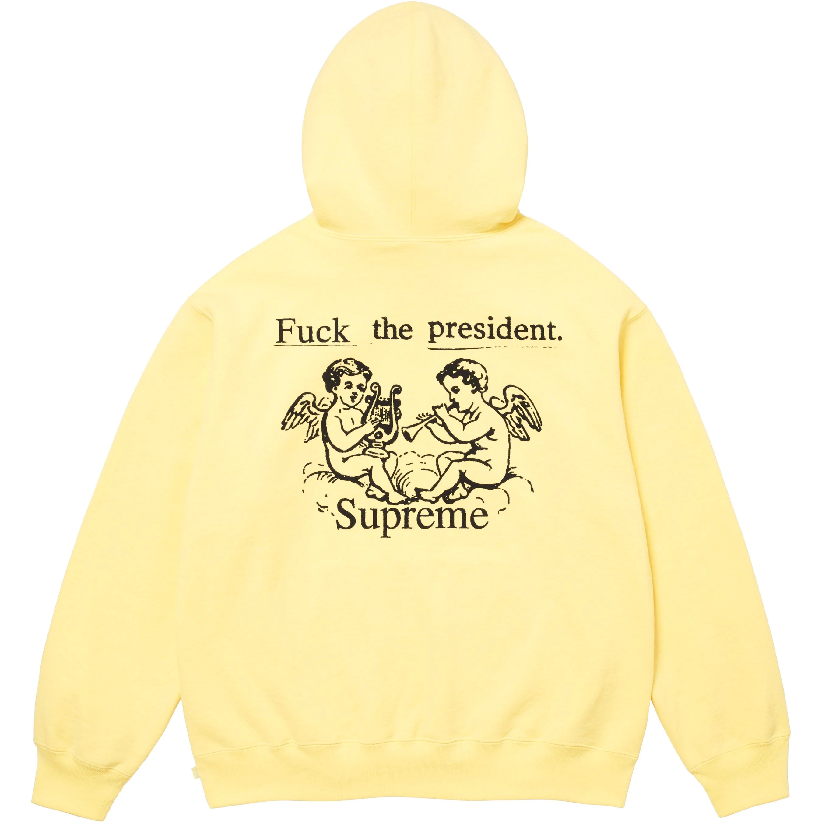 Supreme President Hooded Sweatshirt (FW25) - Light Yellow - $158