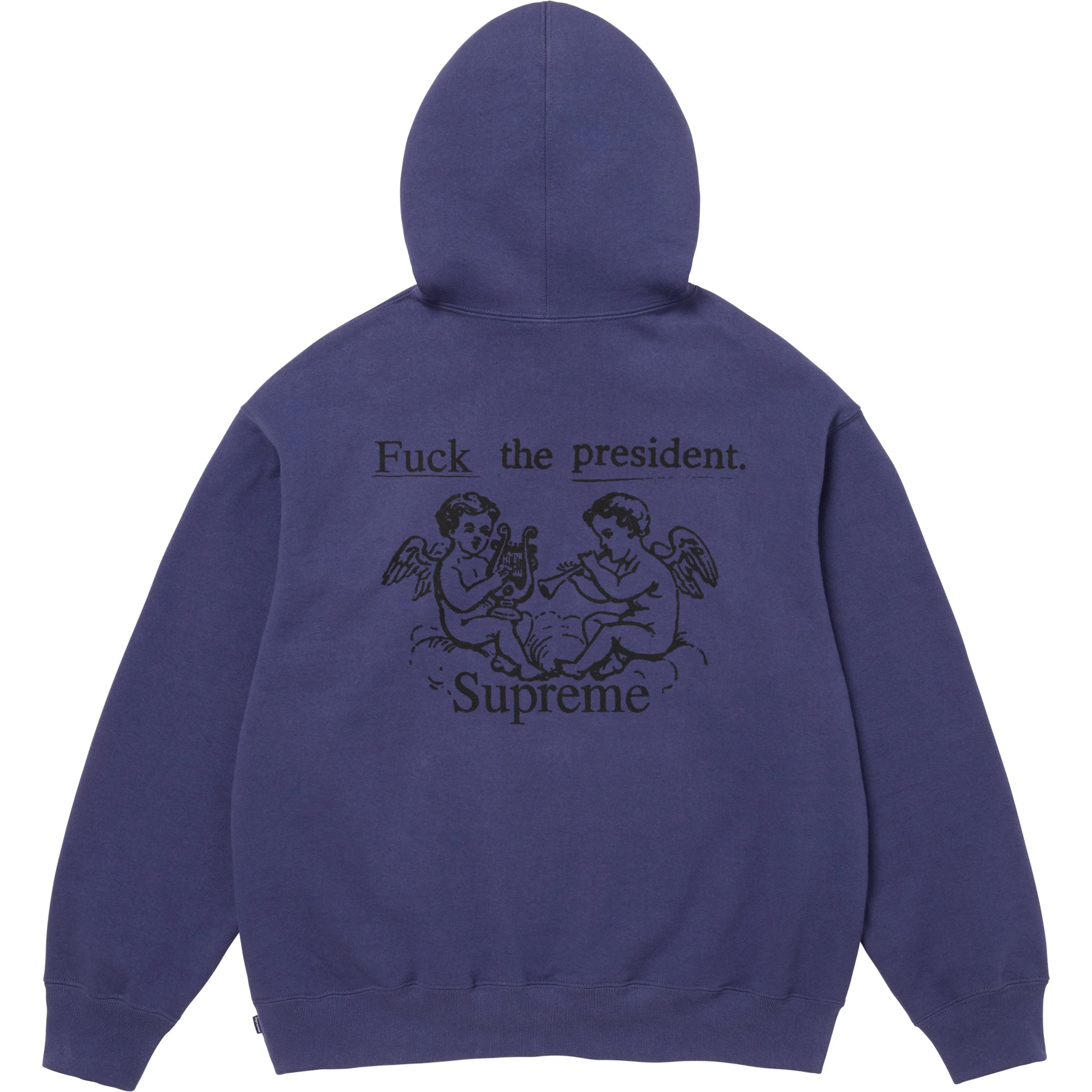 Supreme President Hooded Sweatshirt (FW25) - Washed Navy - $158